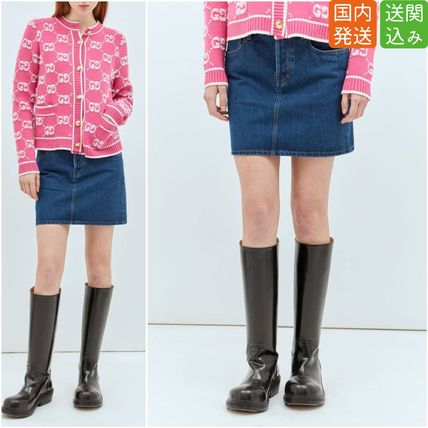 デニム GUCCI(グッチ) ミニスカート(レディース) - ブランド通販のBUYMA