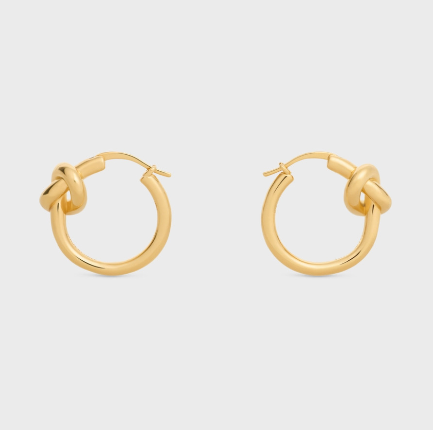 CELINE】ノット スモールフープ ゴールド/ロジウム ブラス (CELINE