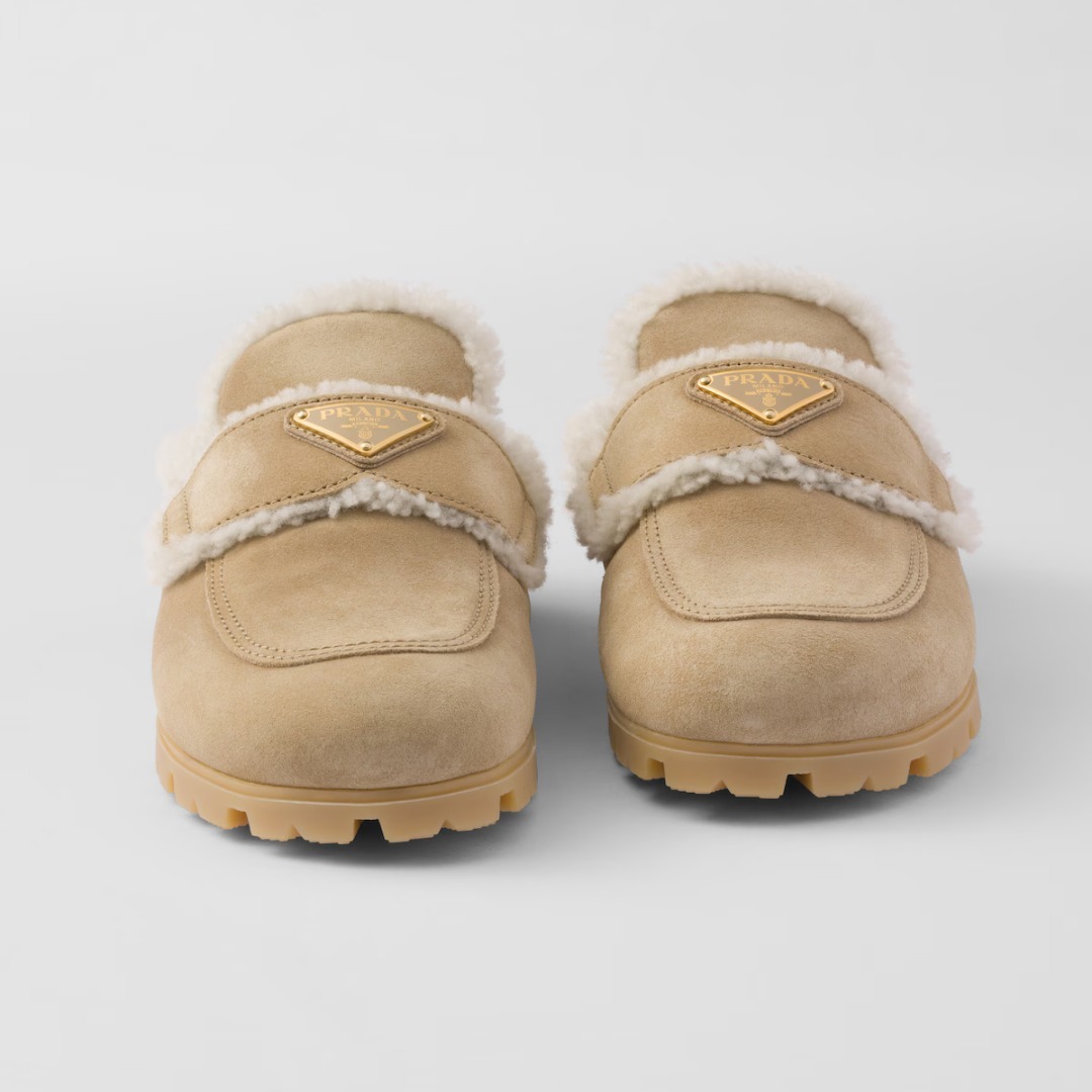 Precious掲載】PRADA◇スエード シアリング もこもこ サンダル (PRADA