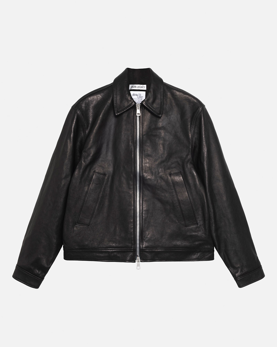 Stussy x Our Legacy Work Shop Blouson Jacket Leather Black (STUSSY