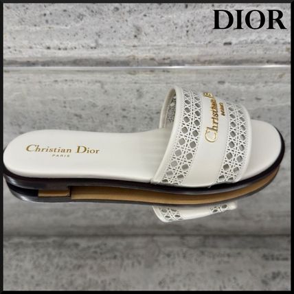 Christian Dior ホワイト ミュール C&Dロゴ Dway Slide White Calfskin