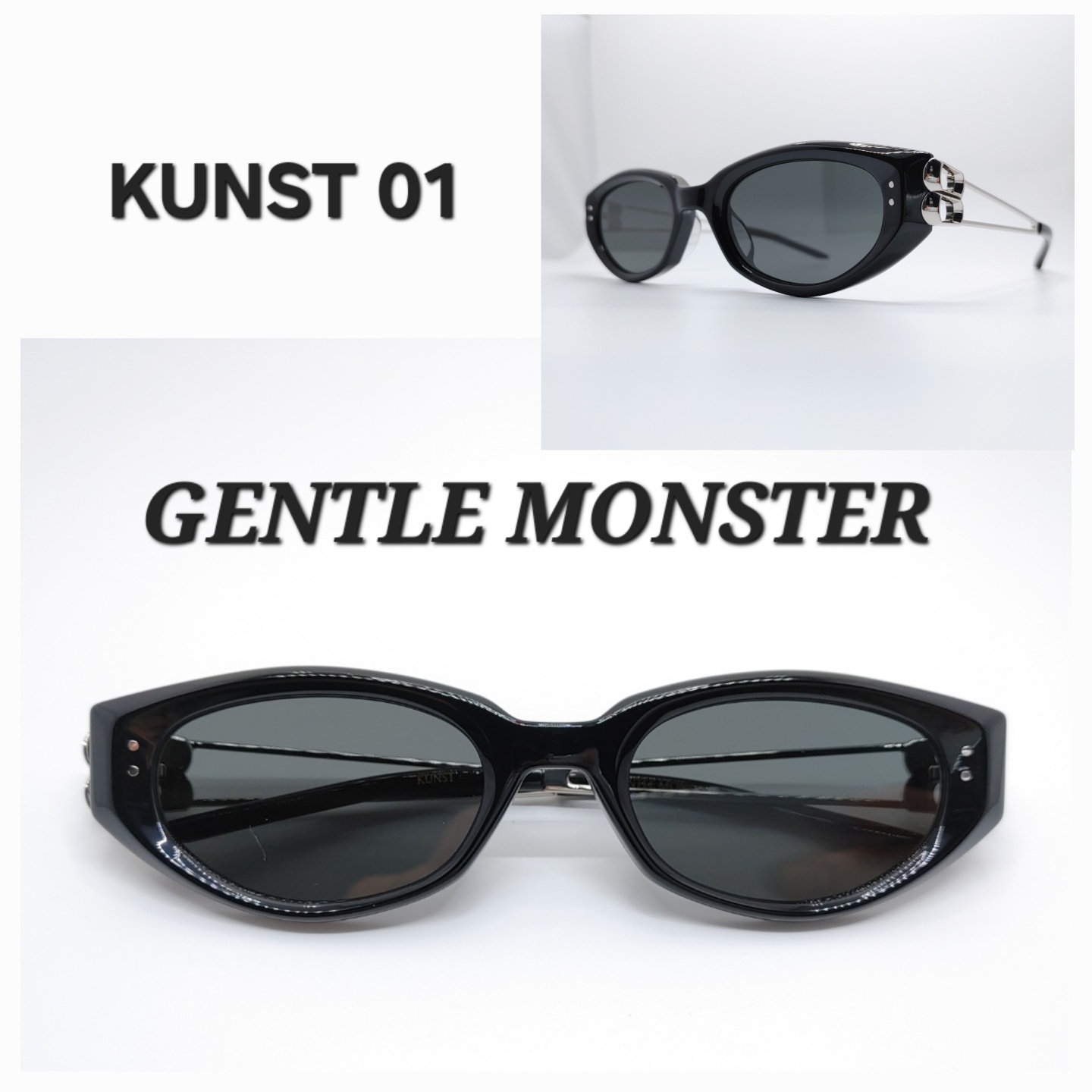 KUNST 01】☆豪華なブラックコンビフレーム☆ユニセックス☆ (Gentle