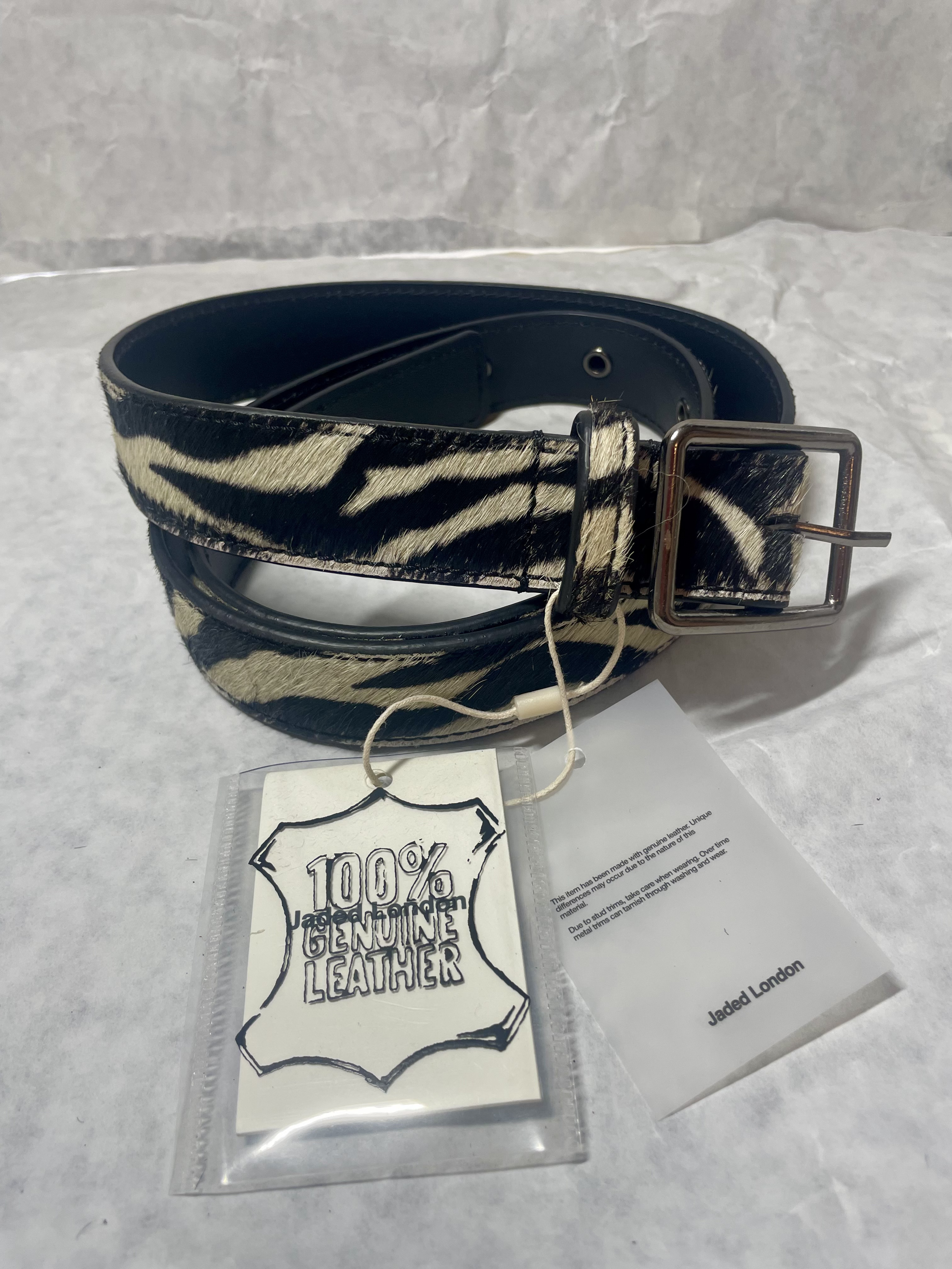 JADED LONDON】 送料関税込み ゼブラ柄 ベルト (JADED LONDON/ベルト