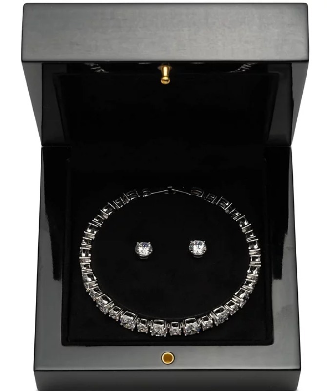 GIVENCHY テニスブレスレット＆スタッドピアスセット 化粧箱付