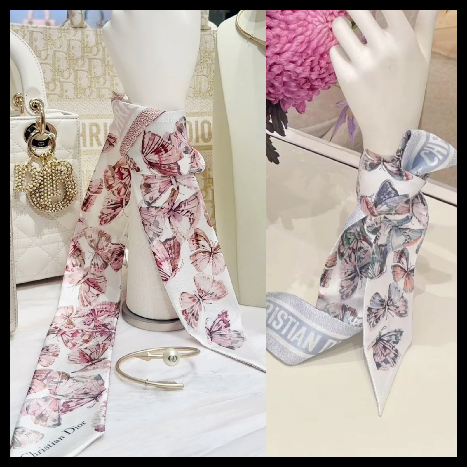 蝶が可愛い】Dior☆Dior Camo Papillon ミッツァ スカーフ (Dior