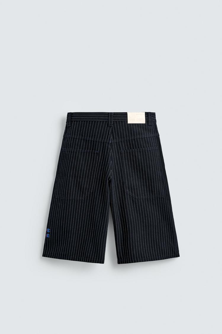 CHAMPION X ZARA ストライプ柄バギーフィットバミューダパンツ (ZARA