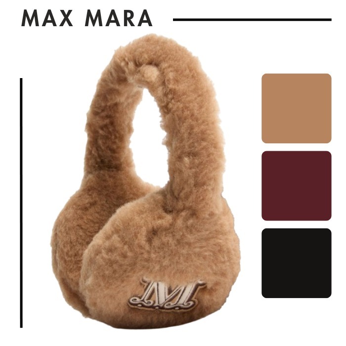 MAX MARA○MUFFY テディベアイヤーマフ Mモノグラム入り耳当て (Max