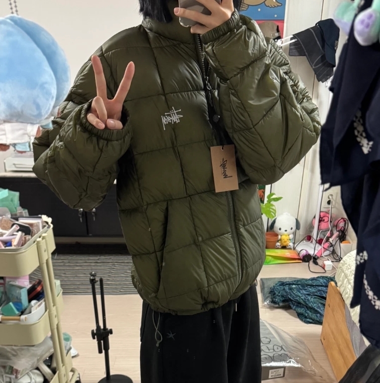 大人気 ☆STUSSY☆ MIDWEIGHT PUFFER OLIVE (STUSSY/ダウンジャケット