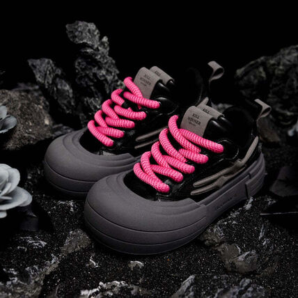 KILLWINNER レトロ厚底チャンキースニーカー Black and Gray