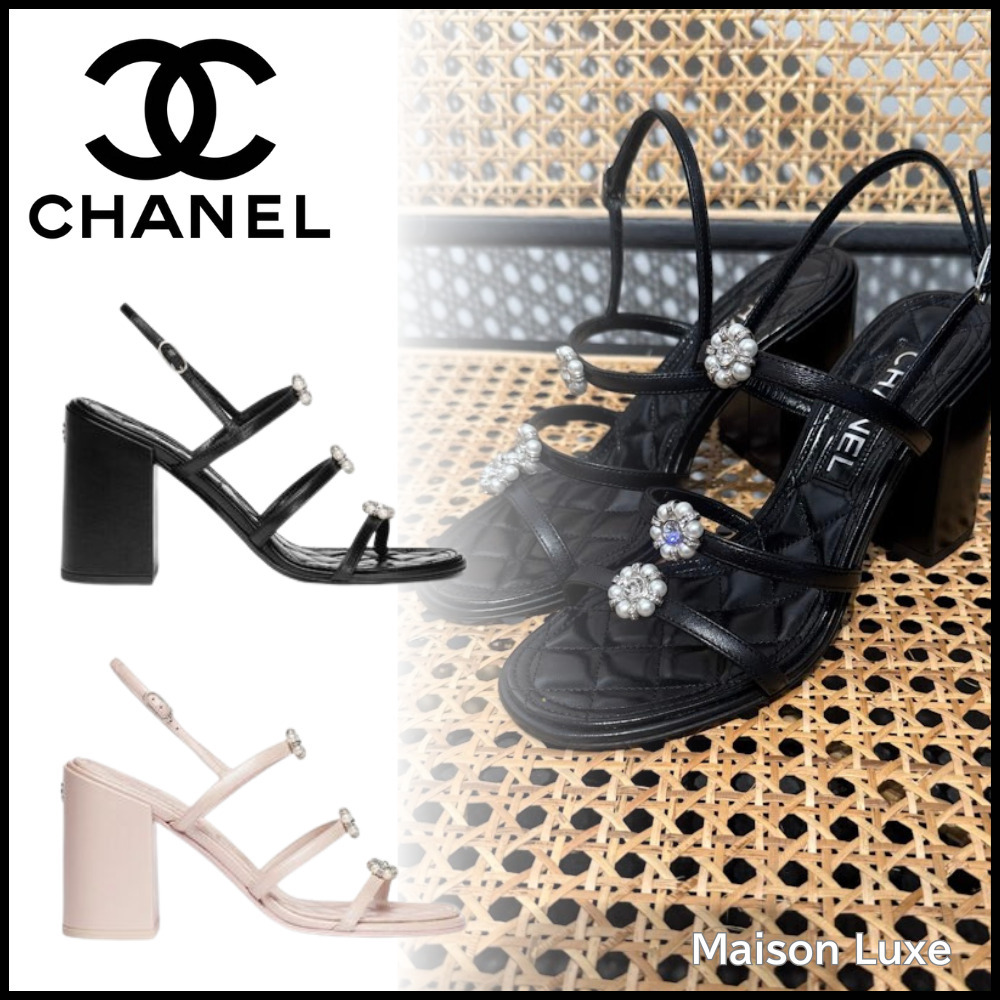 上品ビジューデザイン【CHANEL】ラグジュアリー サンダル (CHANEL