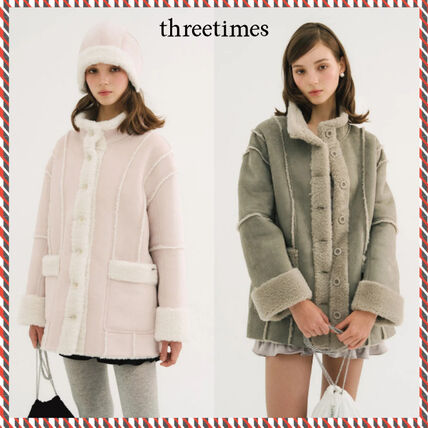 threetimes(スリータイムズ) ムートン・ファーコート(レディース