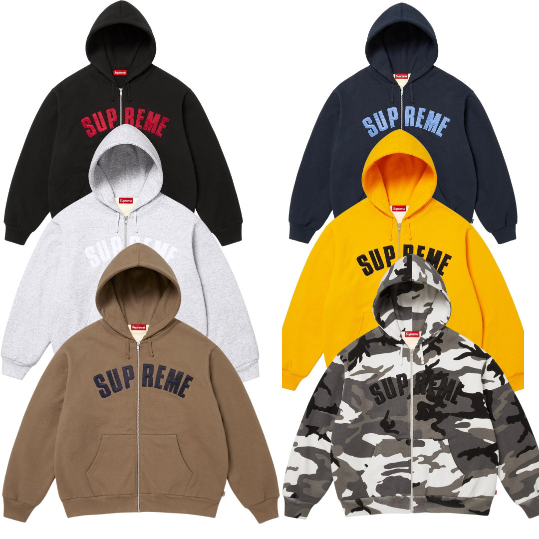 25AW Week8 Supreme Arc Thermal Lined Zip Up HoodedSweatshirt