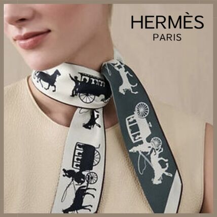 ツイリー グレー（灰色）系 HERMES(エルメス) スカーフ(レディース