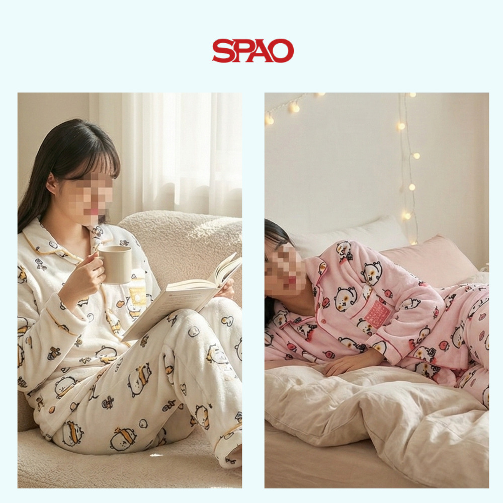SPAO×ナガノのくま】韓国限定 もこもこ パジャマ 上下セット (SPAO