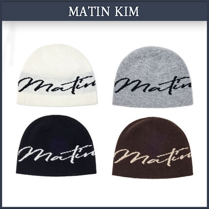 韓国 グレー（灰色）系 Matin Kim(マーティンキム) ニットキャップ