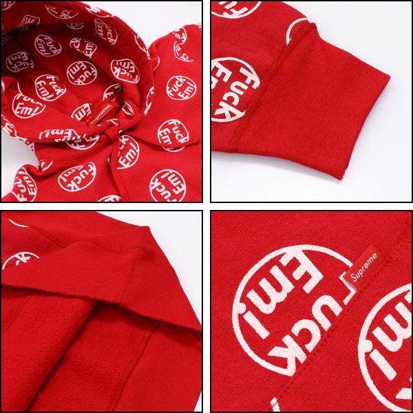 Supreme FW14 Fuck' Em Pullover 赤 (size: M or L) (Supreme/パーカー