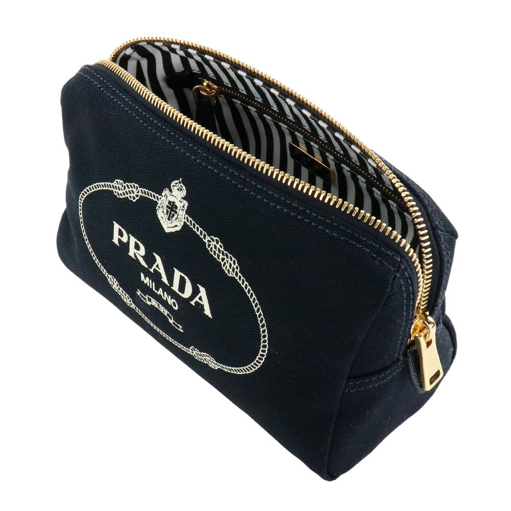 PRADA プラダ カナパ ロゴ キャンバス コスメ ポーチ トラベル (PRADA