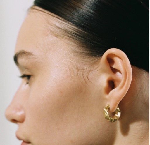 All Blues☆Almost Carved フープピアス(太) ペア ゴールド (All Blues