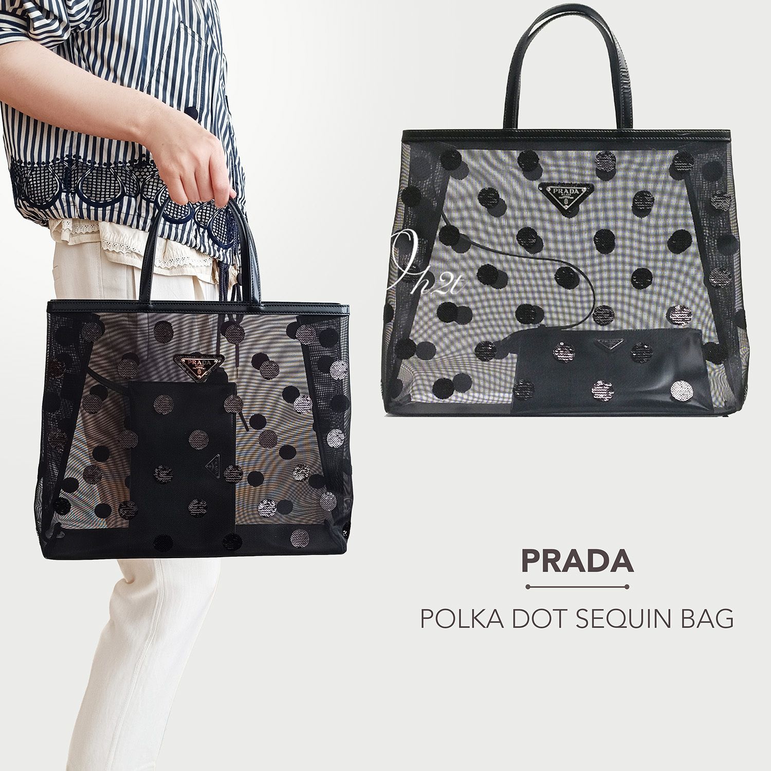 PRADA ポルカドット メッシュ トートバッグ (PRADA/トートバッグ