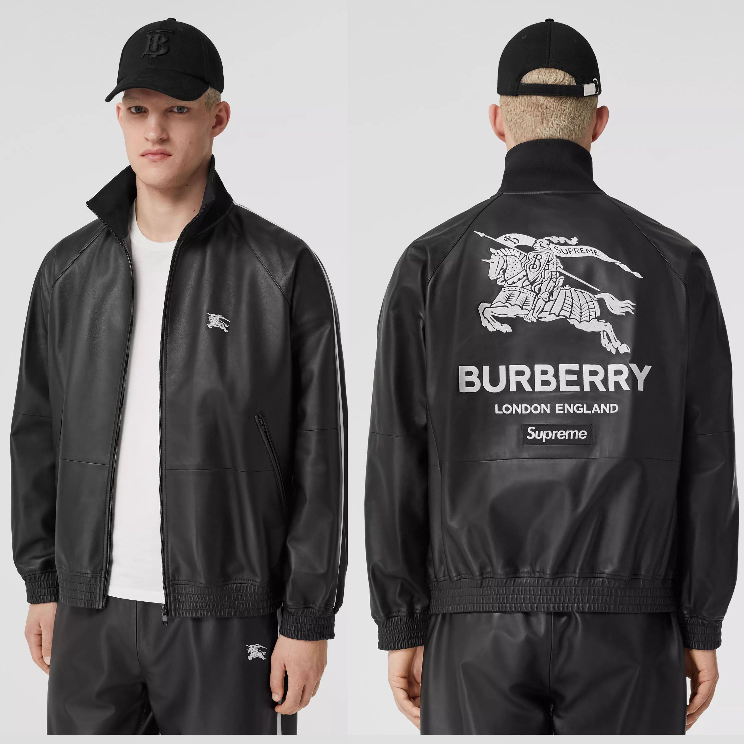 Supreme Burberry Leather Track Jacket バーバリー ジャケット