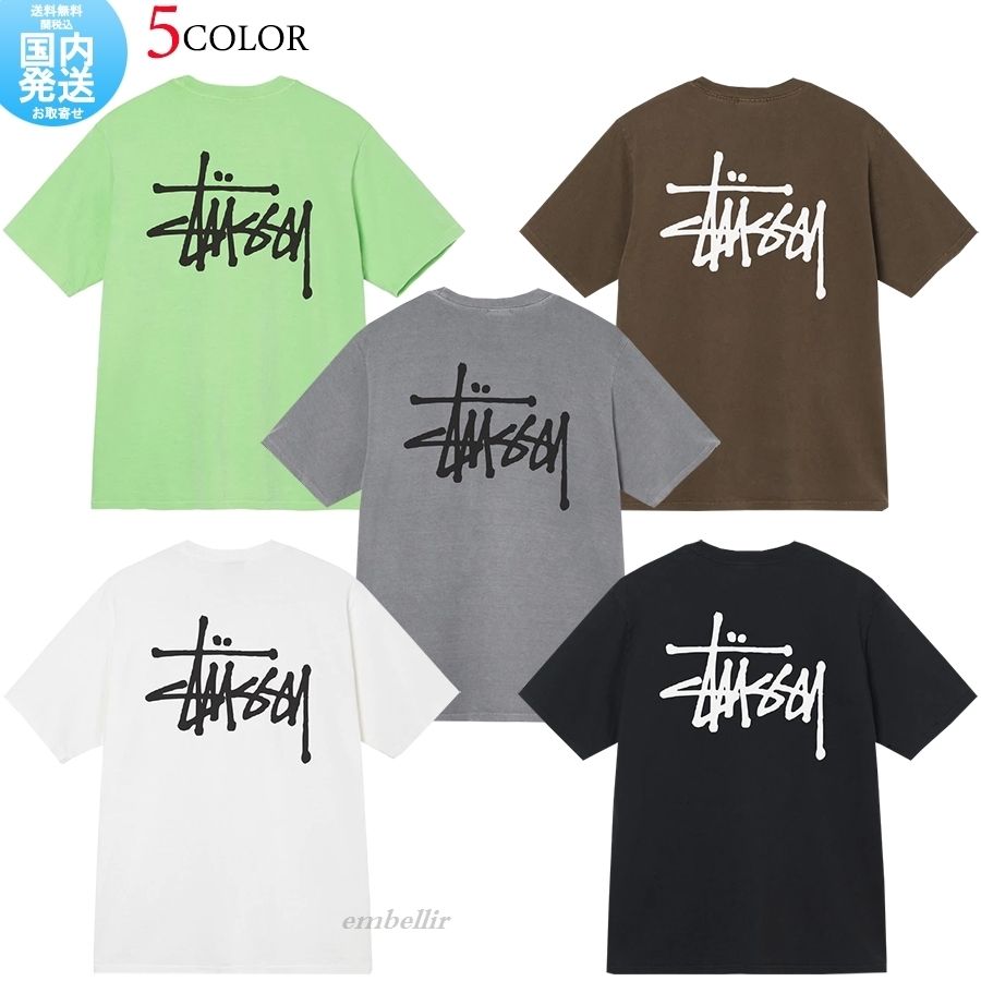 国内発送 送料関税込 STUSSY BASIC PIGMENT DYED TEE ロゴ 半袖