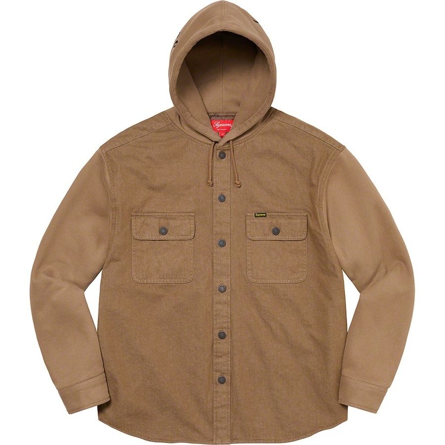 Supreme Fleece Hooded Denim Shirt - フリース デニム フーディ