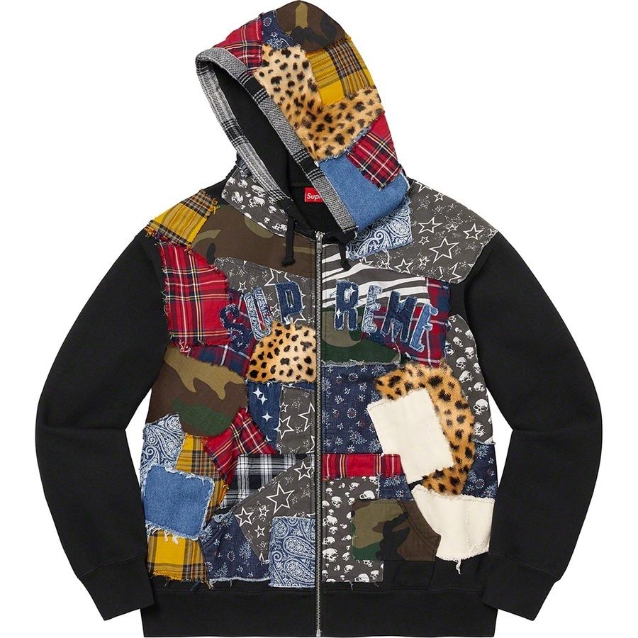 FW22 Supreme Patchwork Zip Up Hooded Sweatshirt (Supreme/パーカー