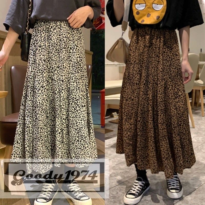 ヒョウ柄 スカート レオパード ロングスカート マキシ丈 b1981