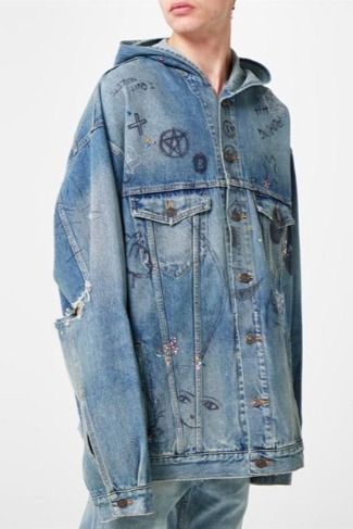 関税・送料込 BALENCIAGA GRAFFITI DENIM ジャケット (BALENCIAGA