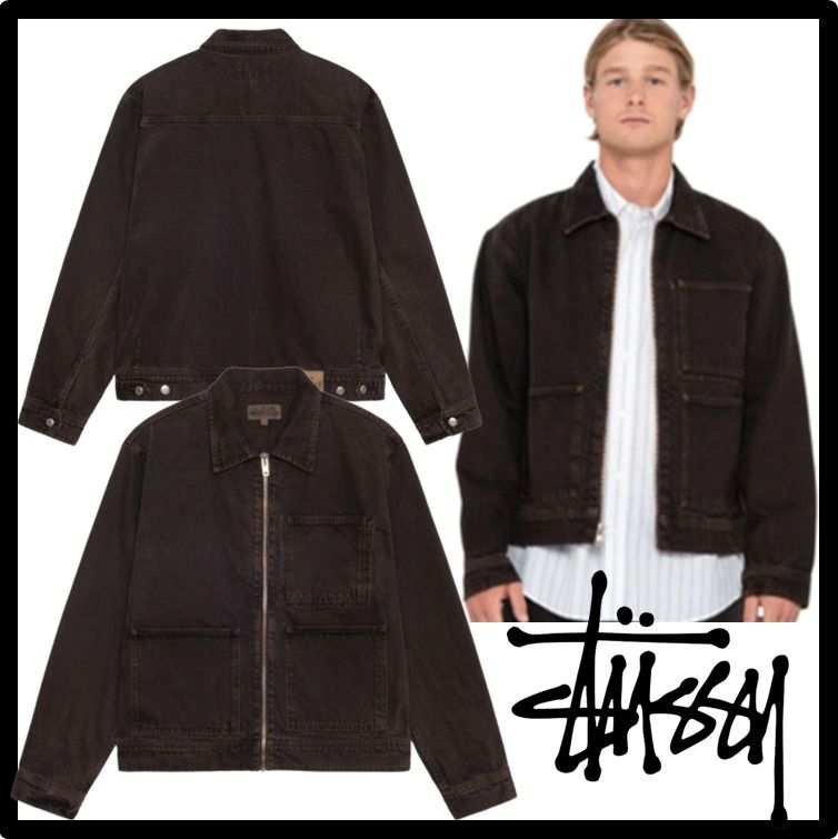 ☆送料・関税込☆Stussy☆ZIP WORK JACKET DENIM☆Espresso (STUSSY
