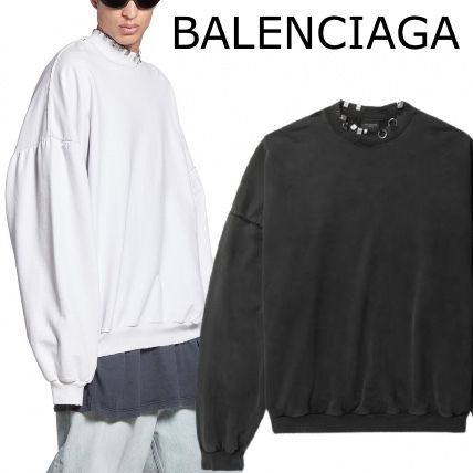 23AW】BALENCIAGA ピアス ロンT ロゴ 長袖 オーバーサイズ (BALENCIAGA