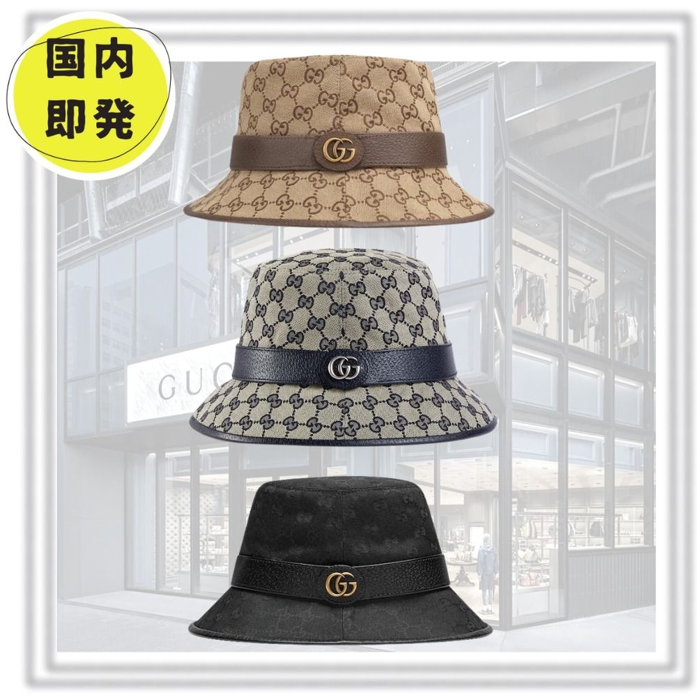 国内即発*GUCCI*グッチ*GGキャンバス フェドラハット (GUCCI/ハット