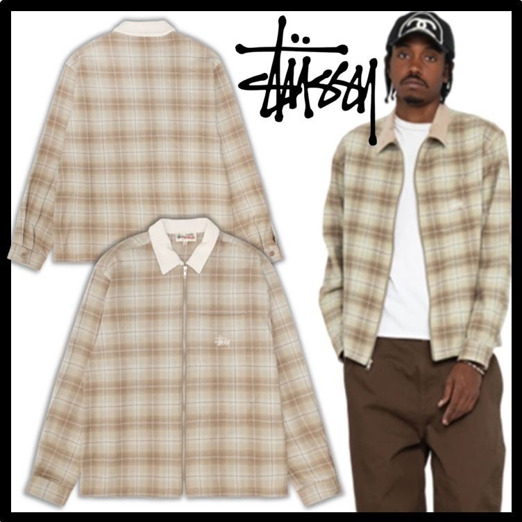☆送料・関税込☆Stussy☆FRANK PLAID ZIP SHIRT☆ (STUSSY/トップス