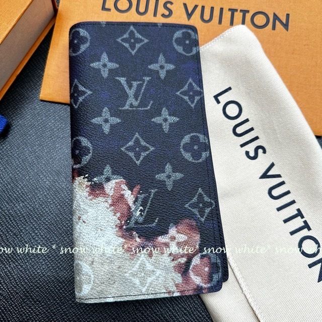 明日着 限定 炎♪x濃紺モノグラム ブラザ 長財布 ルイヴィトン (Louis