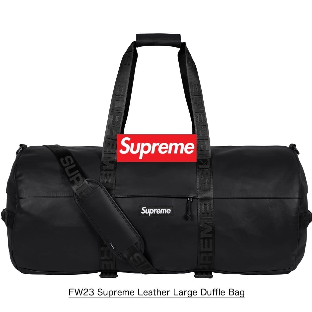FW23 Supreme Leather Large Duffle Bag レザー ダッフルバッグ