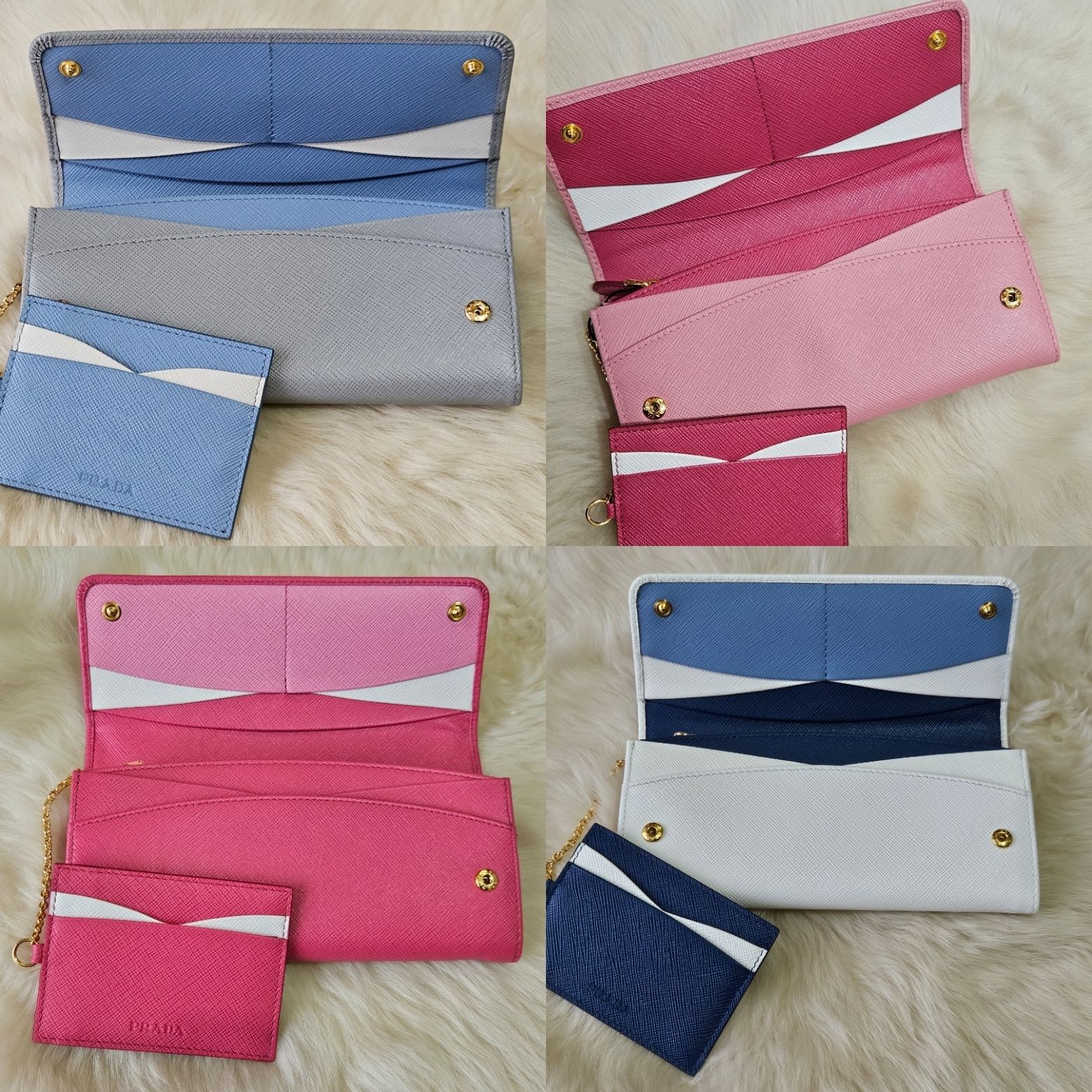 PRADAマルチカラー♪サフィアーノ♪窓付革長財布 (PRADA/長財布