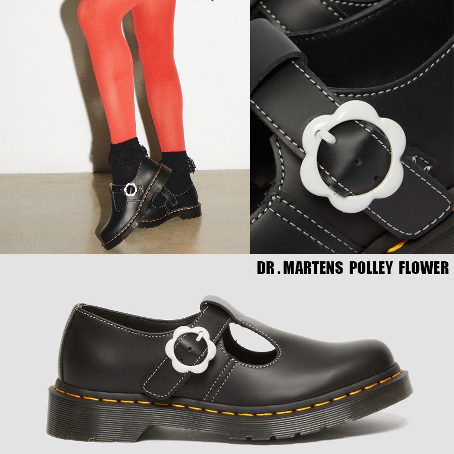 Dr Martens☆POLLEY FLOWER T-BAR☆メリージェーン☆BLACK (Dr.Martens