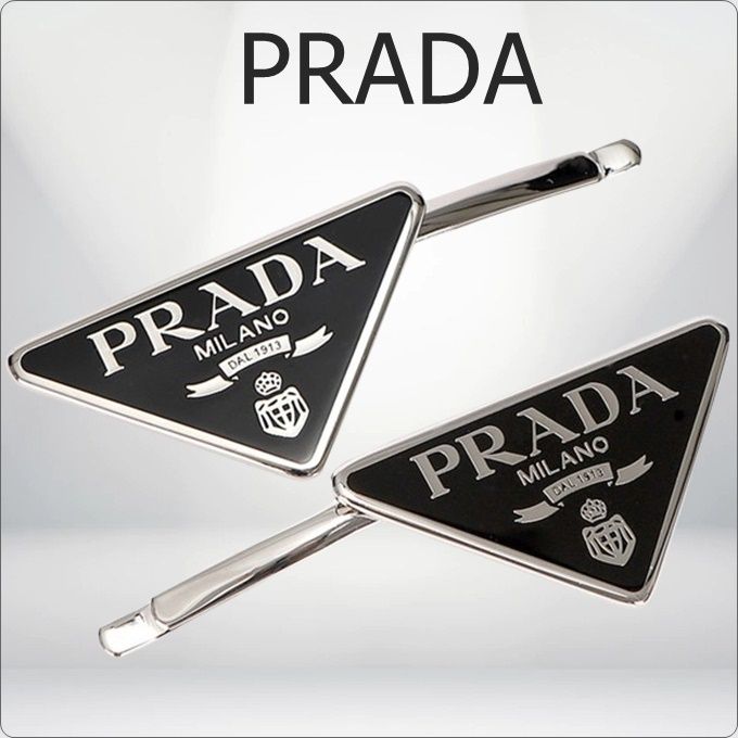 ♢PRADA♢トライアングル ロゴ ヘアピン ヘアクリップ (PRADA/ヘア