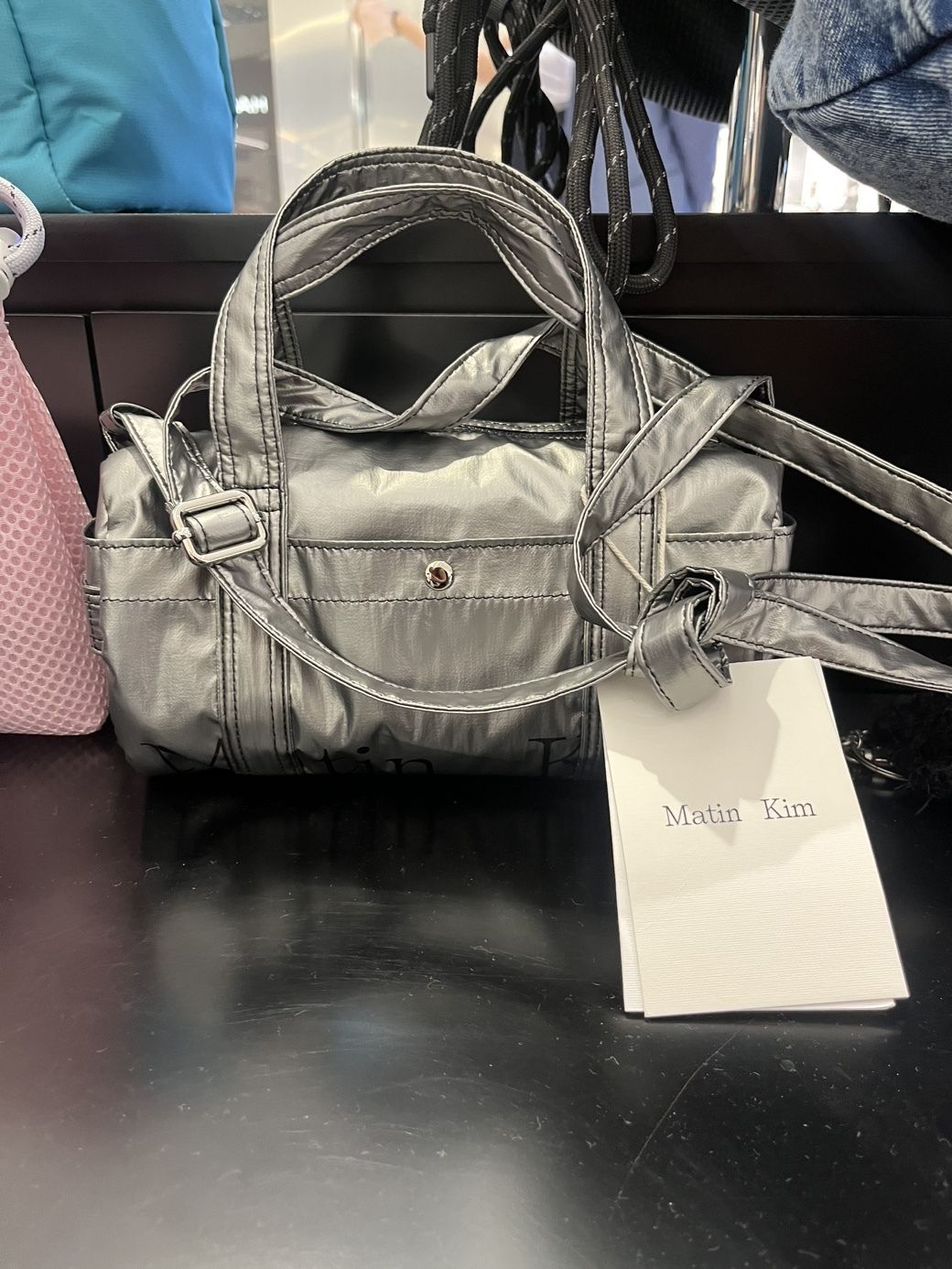 Matin Kim☆ GLOSSY LOGO SPORTY MINI DUFFEL BAG IN 4COLOR (Matin