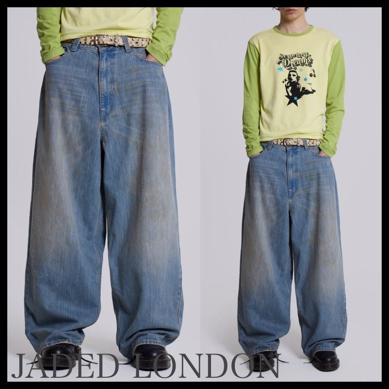 ☆JADED LONDON☆ Light Wash Slub XL Colossus Jeans 送関込 (JADED