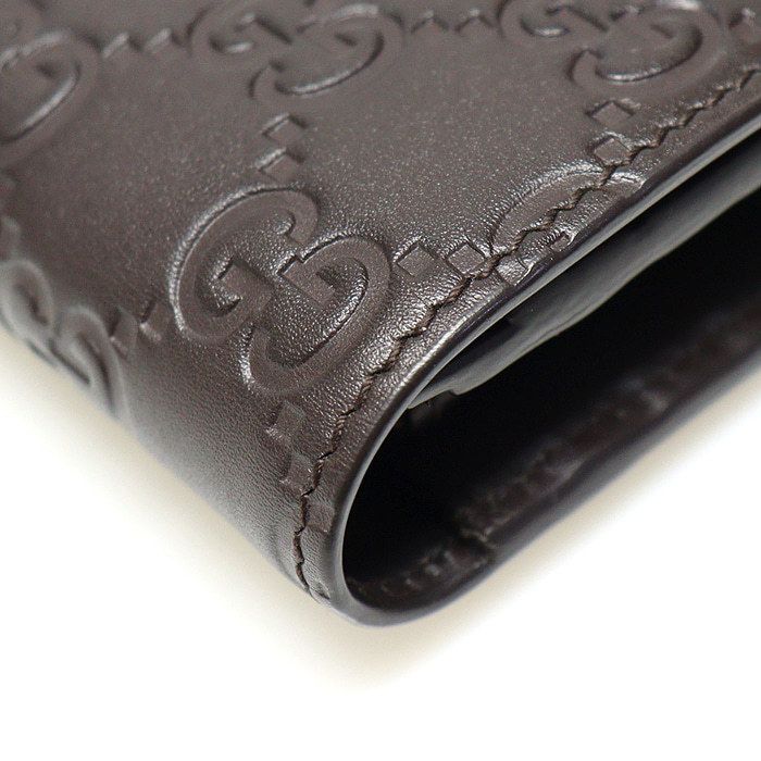 GUCCI グッチ GGロゴ シマ レザー 金メッキ フラップ 長財布 (GUCCI/長