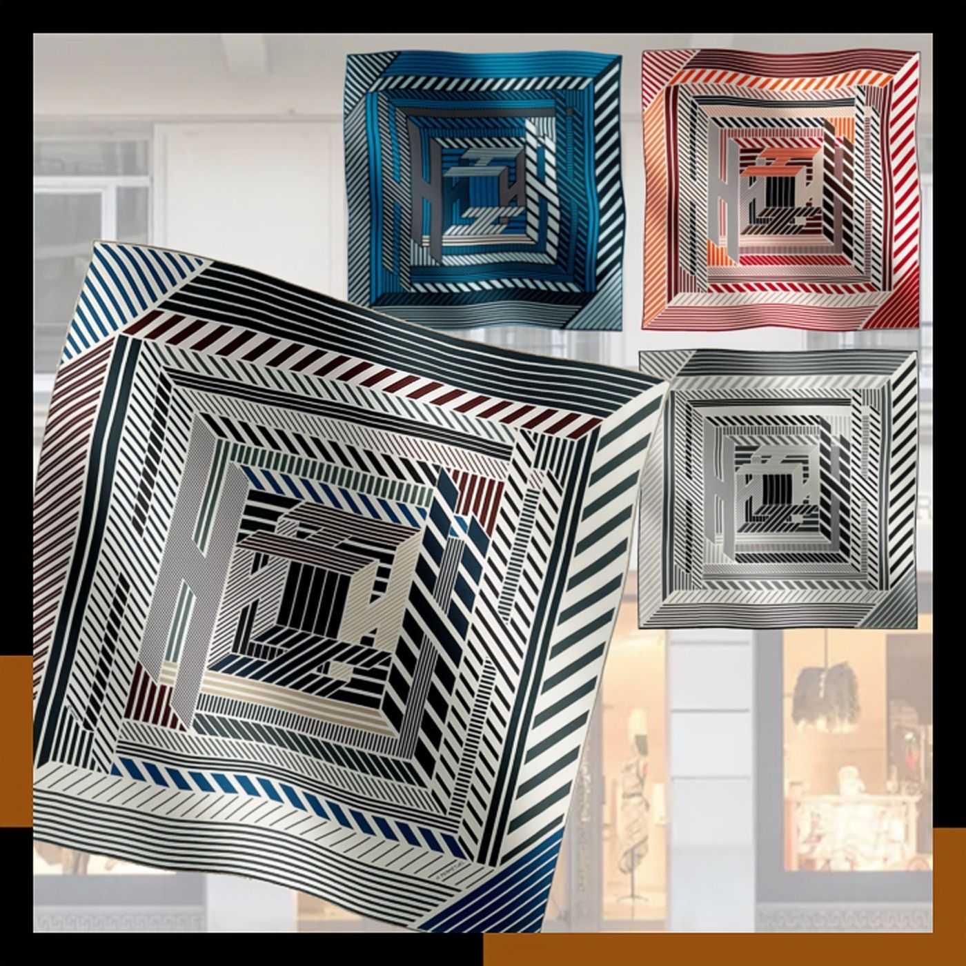 HERMES 新作 人気 スカーフ カレ65 シルク コットン H Perpetuel