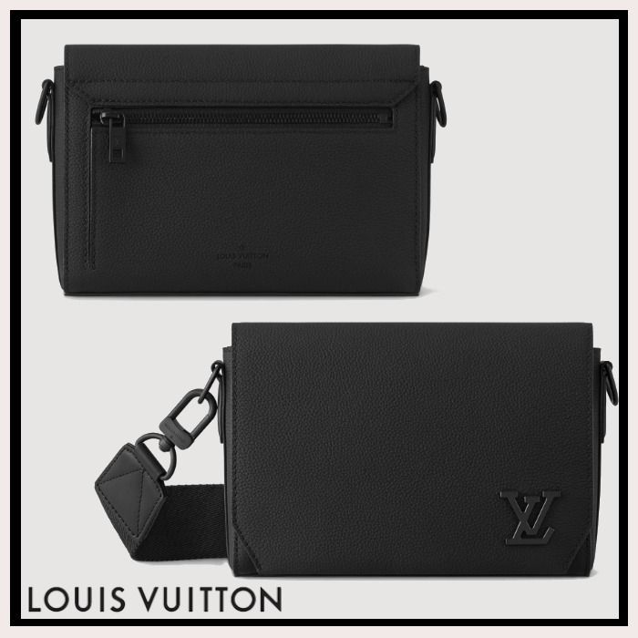 Louis Vuitton《テイクオフメッセンジャーPM》黒 レザー 直営店 (Louis