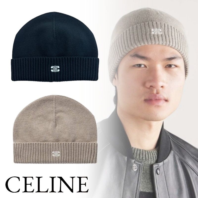 CELINE セリーヌ トリオンフ ニット帽 ビーニー ウール&カシミア