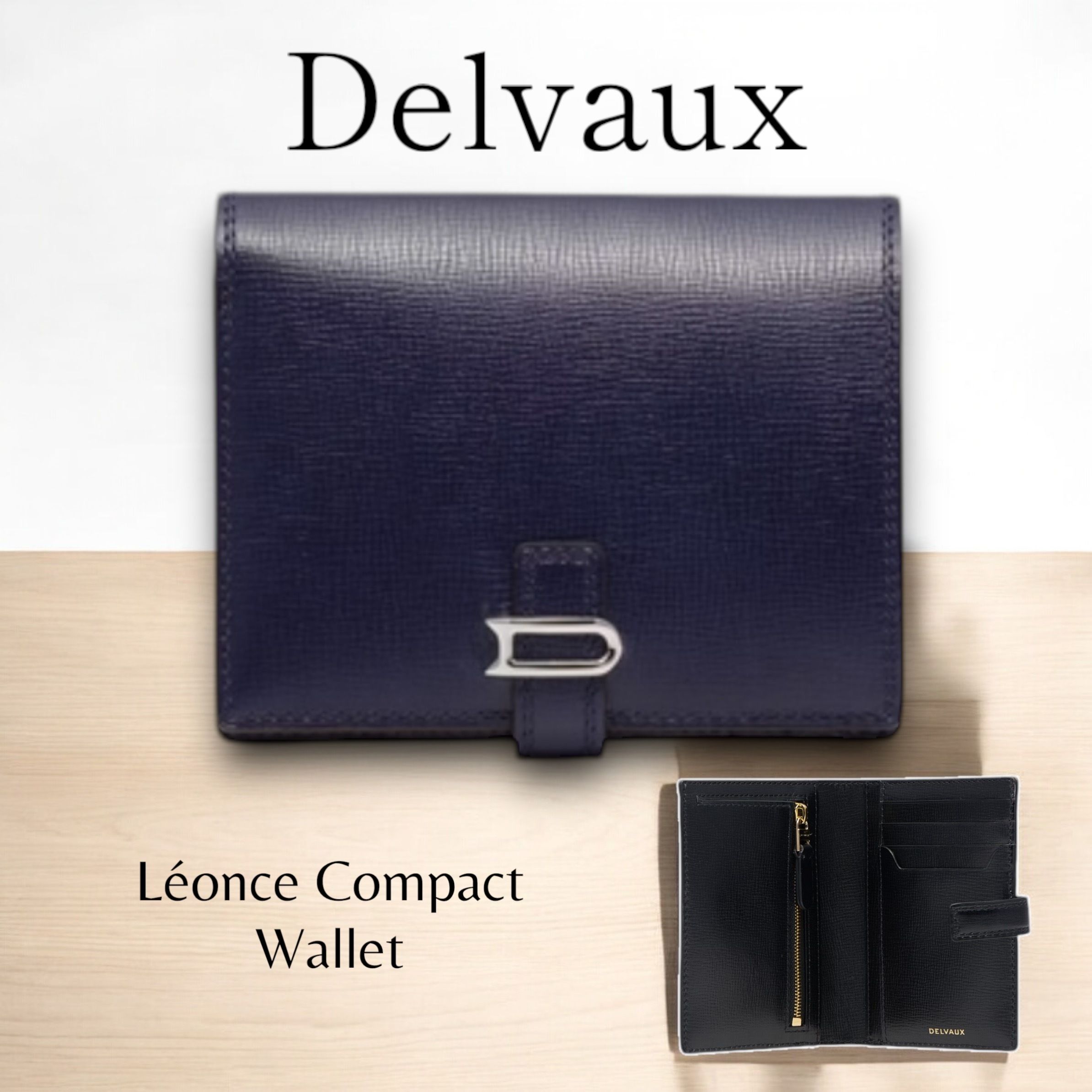 DELVAUX＊Leonce Compact Wallet レザー 二つ折り財布＊送料込