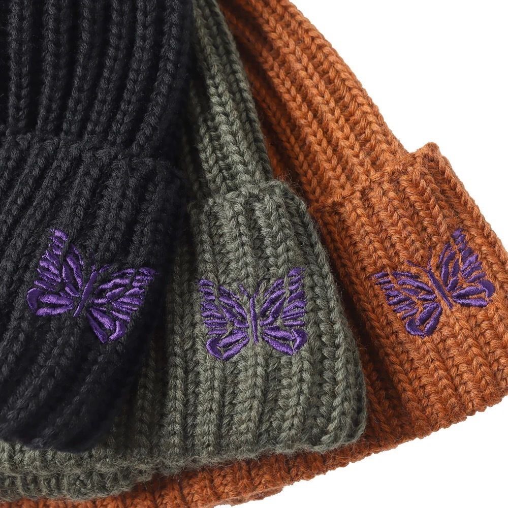 バタフライビーニー】NEEDLES ニードルズ 刺繍ニットキャップ (Needles