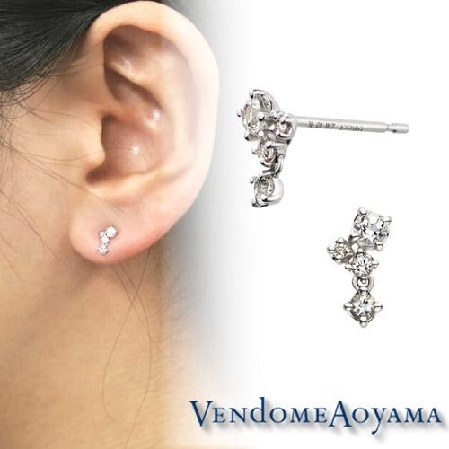 ヴァンドーム青山】即対応ホワイトトパーズダイヤモンドピアス (ピアス