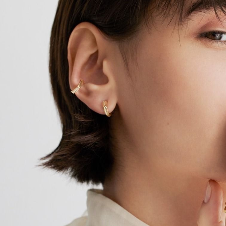 AHKAH アーカー ピアス ルーシュファセットダイヤモンド 18K (AHKAH