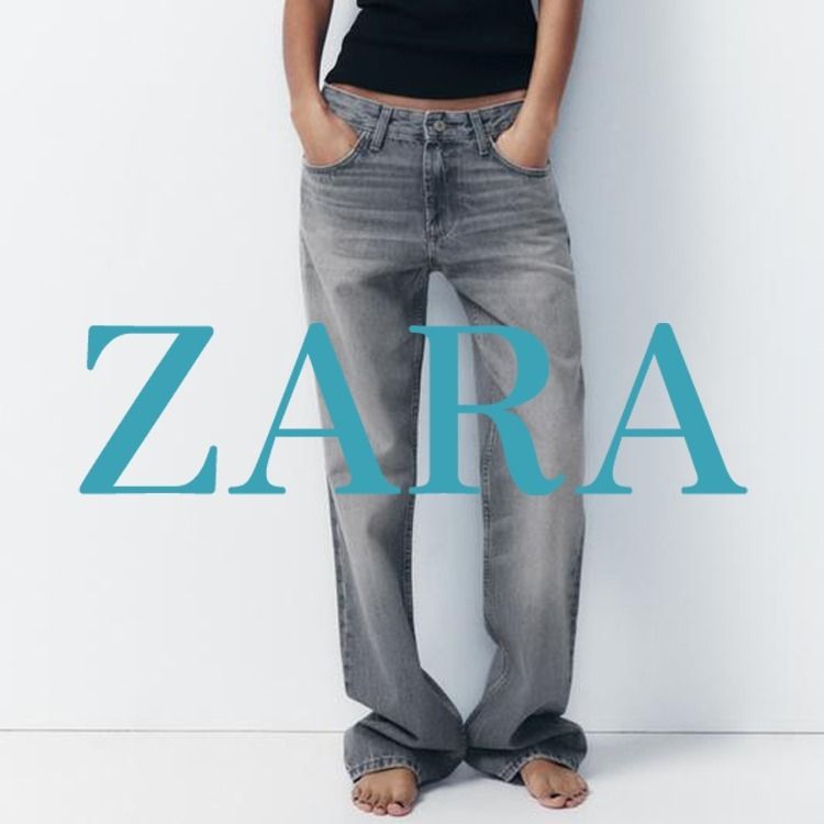ZARA】TRF WIDE-LEG ミッドライズFULL LENGTH デニムパンツ (ZARA