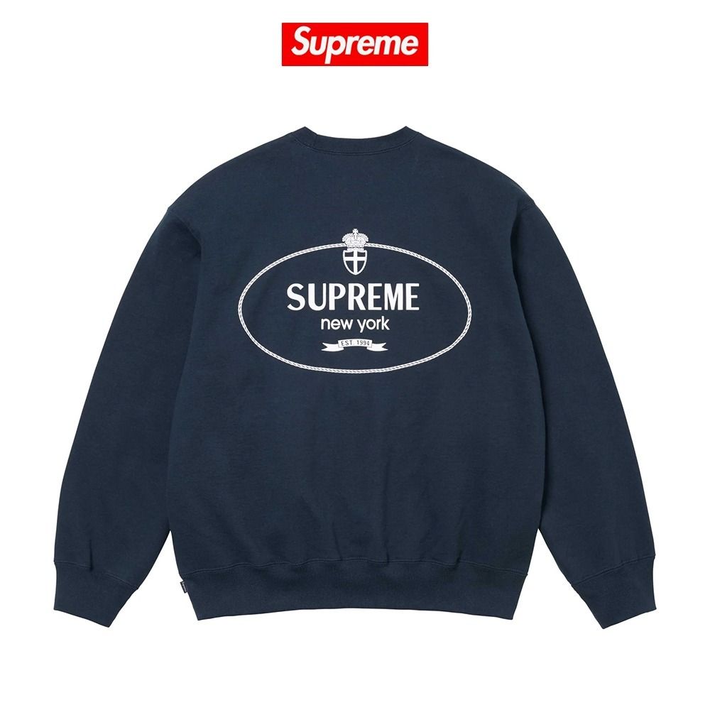 SUPREME】 Crest Crewneck Navy - 24FW (Supreme/スウェット